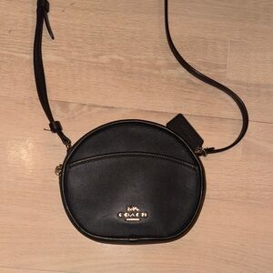 Coach Black Leather Circle Bag